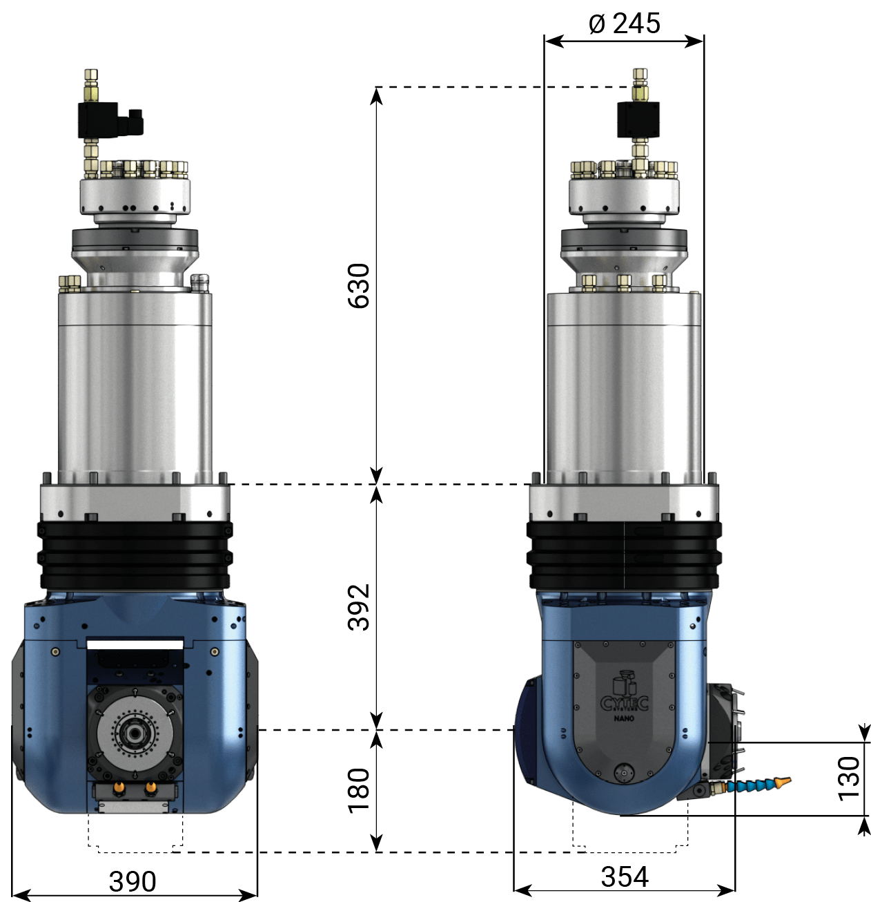 CYTEC CYMILL NANO-Series ultra-compact fork milling head