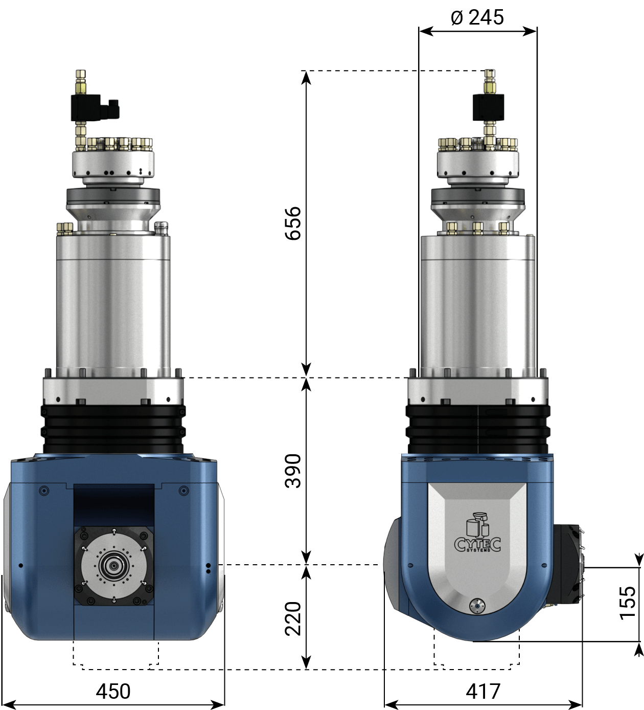 CYTEC CYMILL S-Series fork milling head with DirectDrive