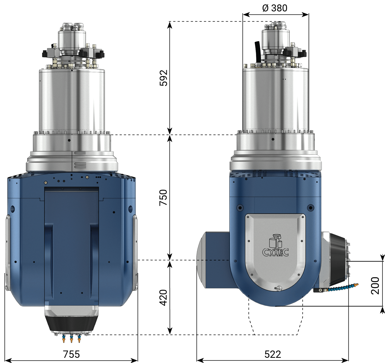 CYTEC CYMILL G-Series HD ultra-rigid heavy-duty milling head