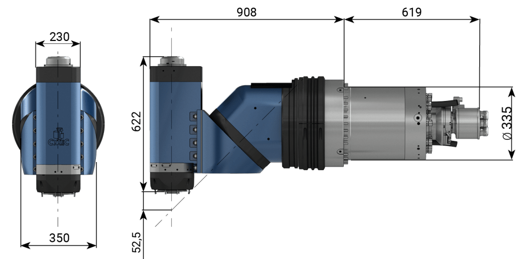 CYTEC CYMILL M-Series 2x45 degree universal milling head