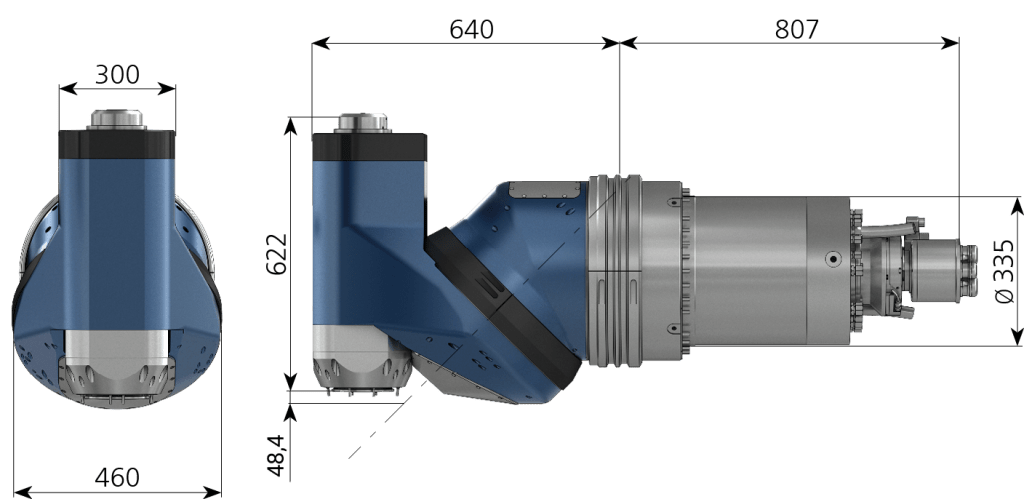CYTEC CYMILL M-Series 2x45 degree HD universal milling head