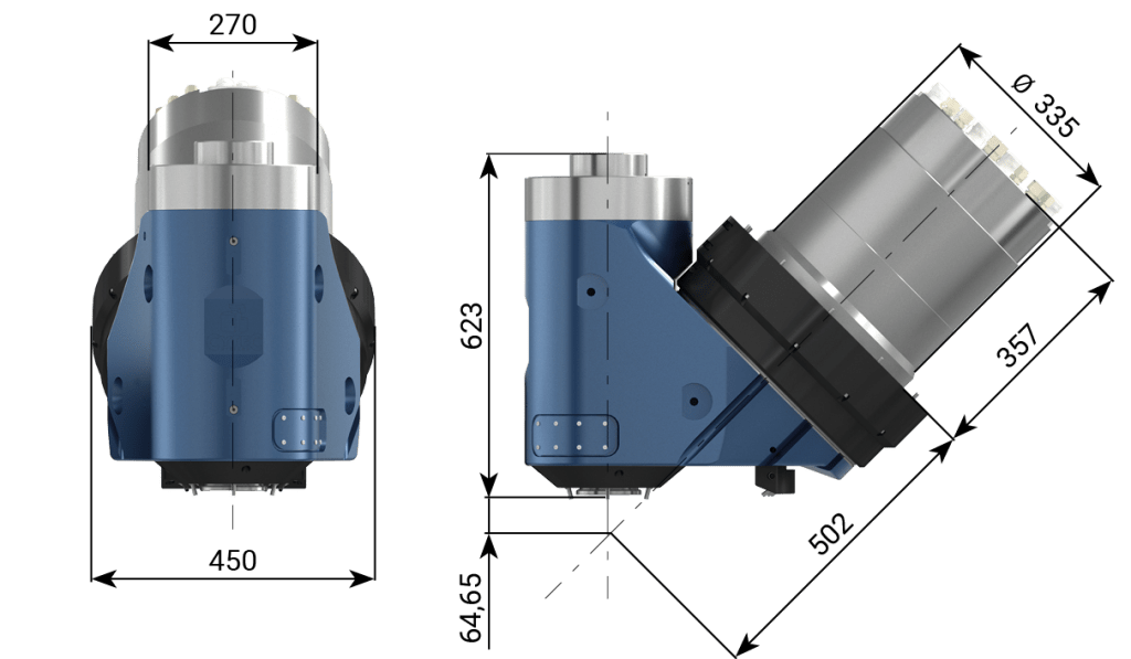 CYTEC CYMILL M-Series 45 degree universal milling head