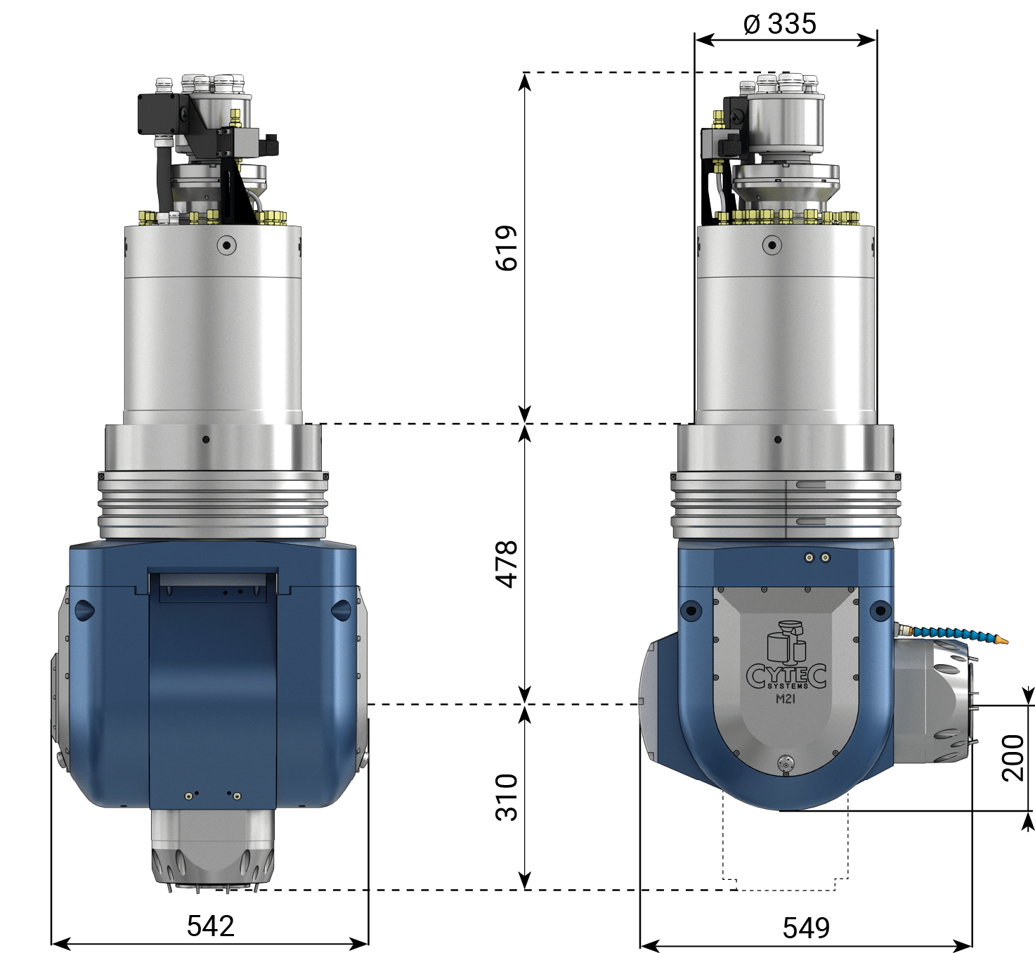 CYTEC CYMILL M-Series fork milling head