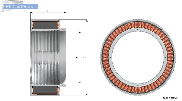 TORQUEMOTOR 3 UHT torque motor dimension drawing